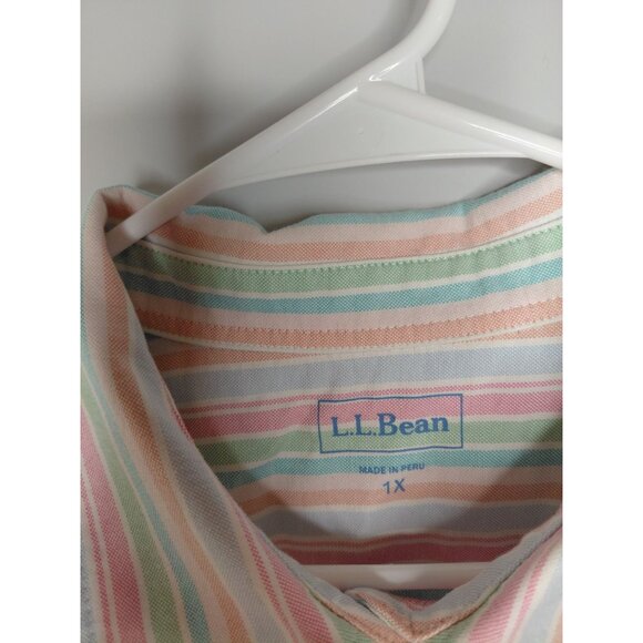 L.L. Bean Men's Multi-Color Striped Button-Up Shirt Size 1X Cotton - Picture 4 of 8